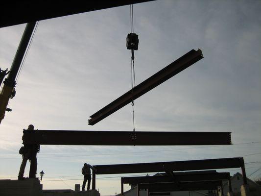 Setting structural steel, Seaside, NJ