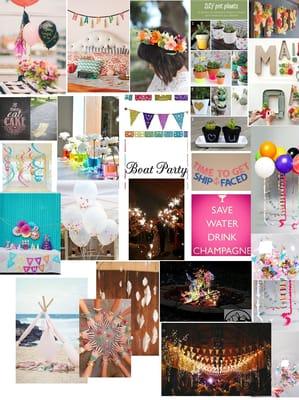 This is an Example of a STORY BOARD for a 30th Birthday Party! She got everything she wanted & it went better then she imagined!