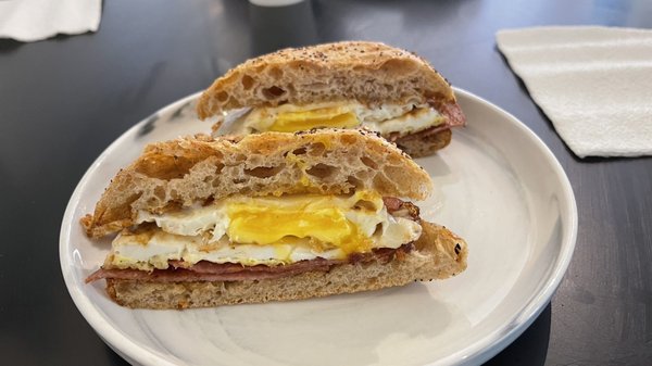 Pork roll breakfast sandwich