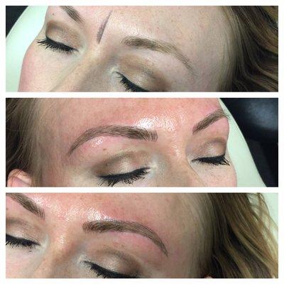 Microblading before and after.