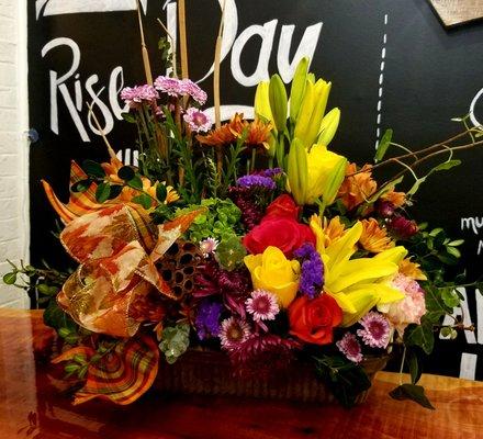 Fall flower arrangement