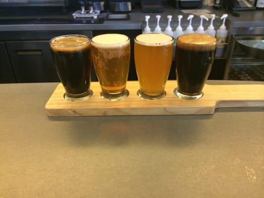 4 dollar flights at happy hour ...  all of these beers are strong 8-10% brews.