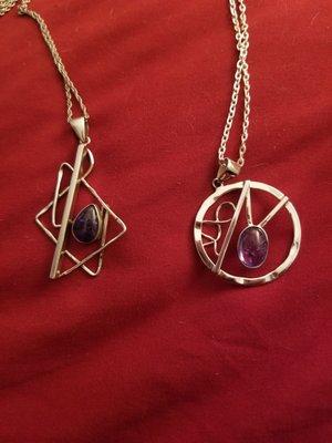 Unpolished tanzanite necklaces