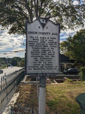 Union County Jail Historical Marker, Union SC