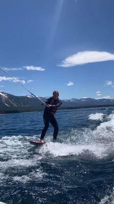 Wake surfing Lake Tahoe. Only with Tahoe toys & Adventure!