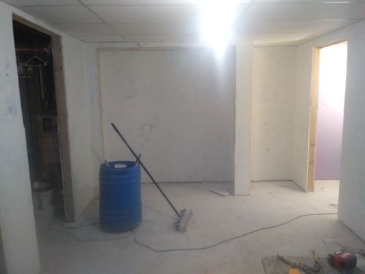 Basement living room under construction