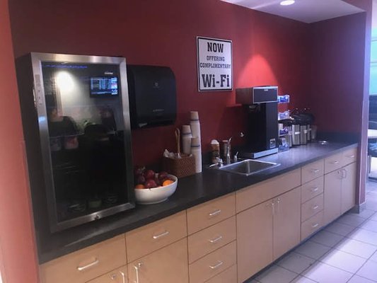 Complimentary Snack, Coffee and Tea Bar. Complimentary Wifi Available.