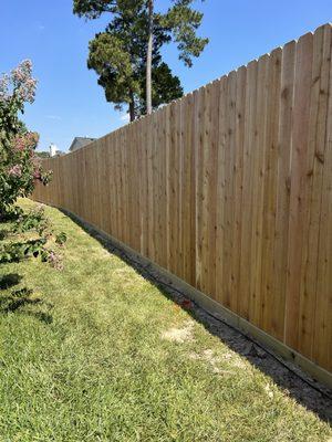 8 Foot Tall Cedar Privacy Fence With Baseboard