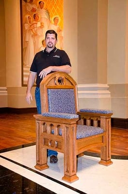 This custom piece was built for the Wichita Diocese Cathedral renovation.