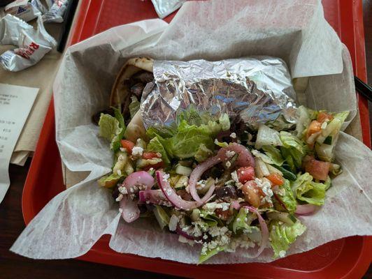 Lamb gyro with salad.  Super good