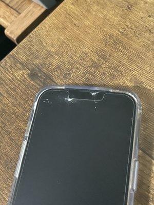 Phone is cracked from using the case and screen protector the store sold me.