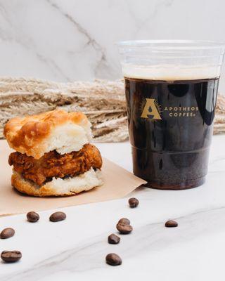 Chicken Biscuit and Cold Brew Coffee