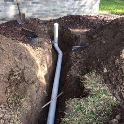 Repairing a sewer line that runs from the home to to the city line