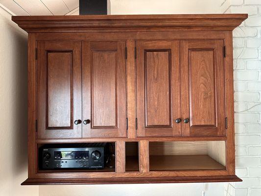 Cabinet in a cherry wood from Rockler.