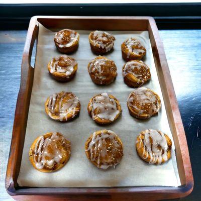 Caramel Apple stuffed cinnamon rolls