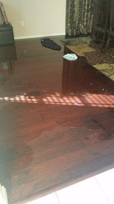 Post-floor caused by faulty install by FSA Logistix/Home Depot. They refuse to take responsibility for their mistake.