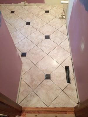 12x12 tile on bathroom floor