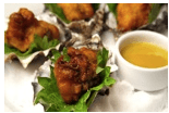 fried oysters with lemon wasabi dipping sauce