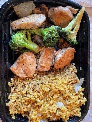 Hibachi chicken and fried rice