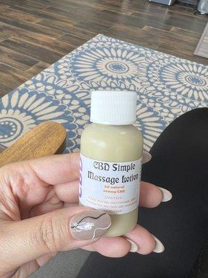 Free CBD lotion when adding on to your massage