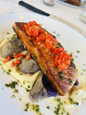 Salmon purple yam red chimichurra