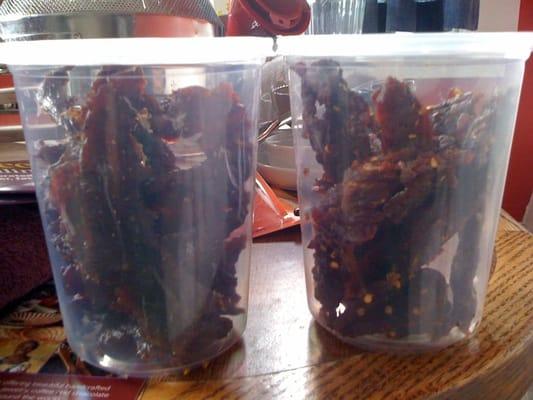 1lb of beef jerky -1/2 Hot and Spicy & 1/2 Sweet and Spicy