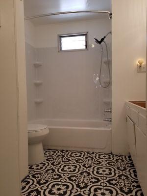 Completed Bathroom with installation of floor.