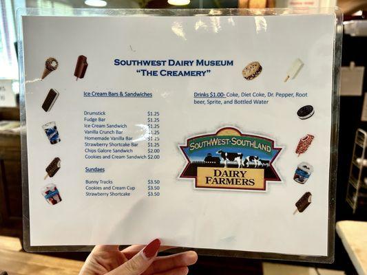 Creamery Menu