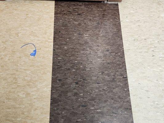 Floor in the emergency room hasn't been swept or moppped in months. Probably get Hepatitis from touching it.