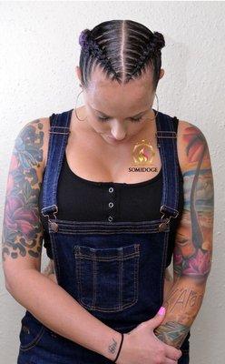 2Feed-in stitch  cornrows