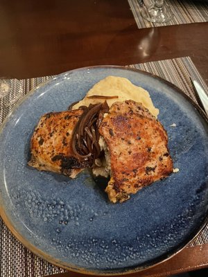 Stuffed Center Cut Pork Chops with goat cheese