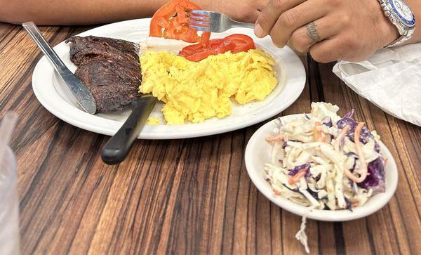 Steak and eggs