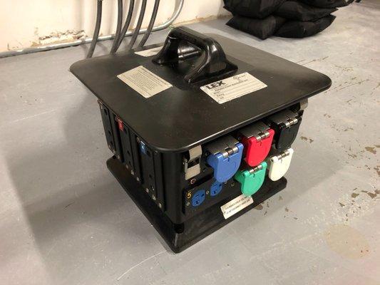 Distribution box for all power needs. 3 phase available.