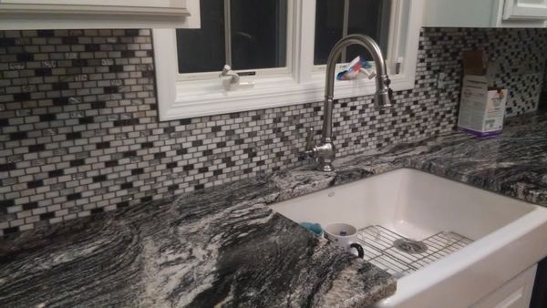 Marble Backsplash, granite counter