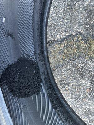 Tore up inside of tire.