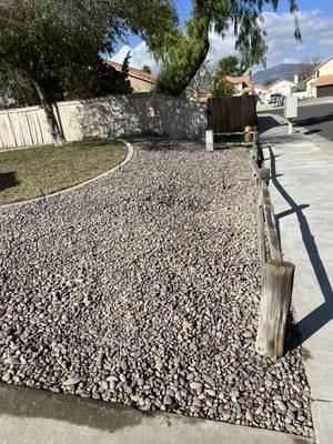 River rock 8 yards in total in Hemet contact me for this and other services including mulch and other needs