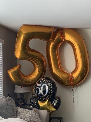 50th birthday balloons