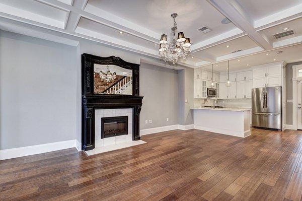 White Shaker Cabinets In 1900's Row House