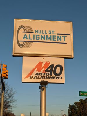 Hull St Alignment is now M40 Auto & Alignment! Great service including oil changes, repairs, alignments and state inspections!