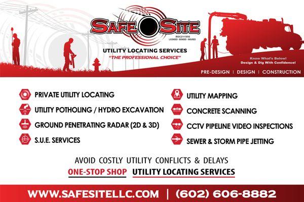 Utility locating  & Subsurface Utility Engineering Services throughout Arizona, Nevada & Southern California.