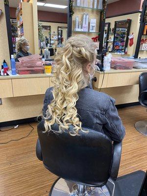 Updo with extensions