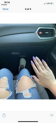 lilac nails with marble accent. absolutely gorgeous and well done.