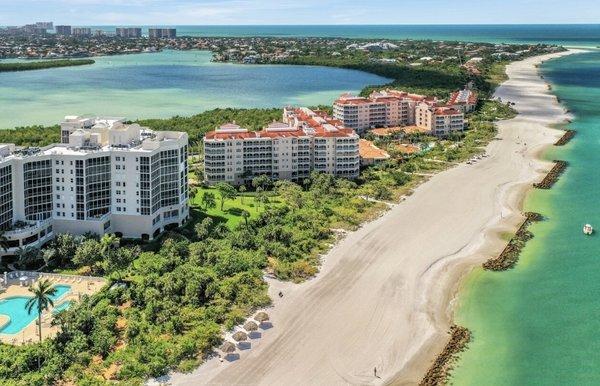 Stunning emerald waters are the view from the exclusive condos in Hideaway Beach, Marco Island Florida.