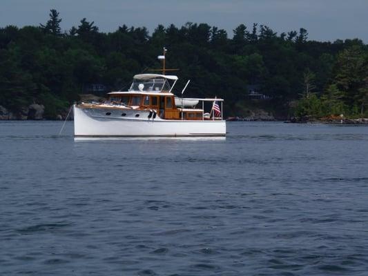 A curious vacationer checking out Shelato Cedar Spring Cottages