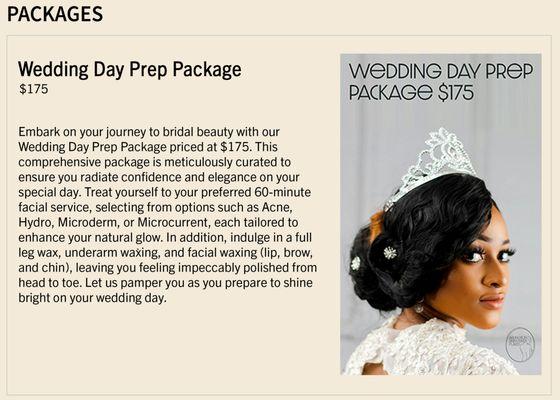 Wedding Day Prep Package