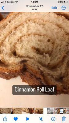 Cinnamon Rolls in bread form