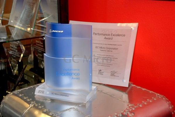 Performance Excellence Award from Boeing