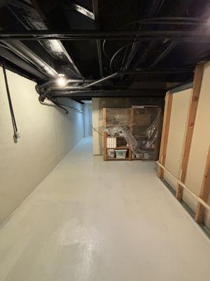 Basement floor and walls