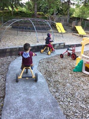 Preschool bicycle racing!