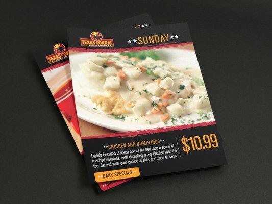 Texas Coral - Flip Card Menu Redesign.